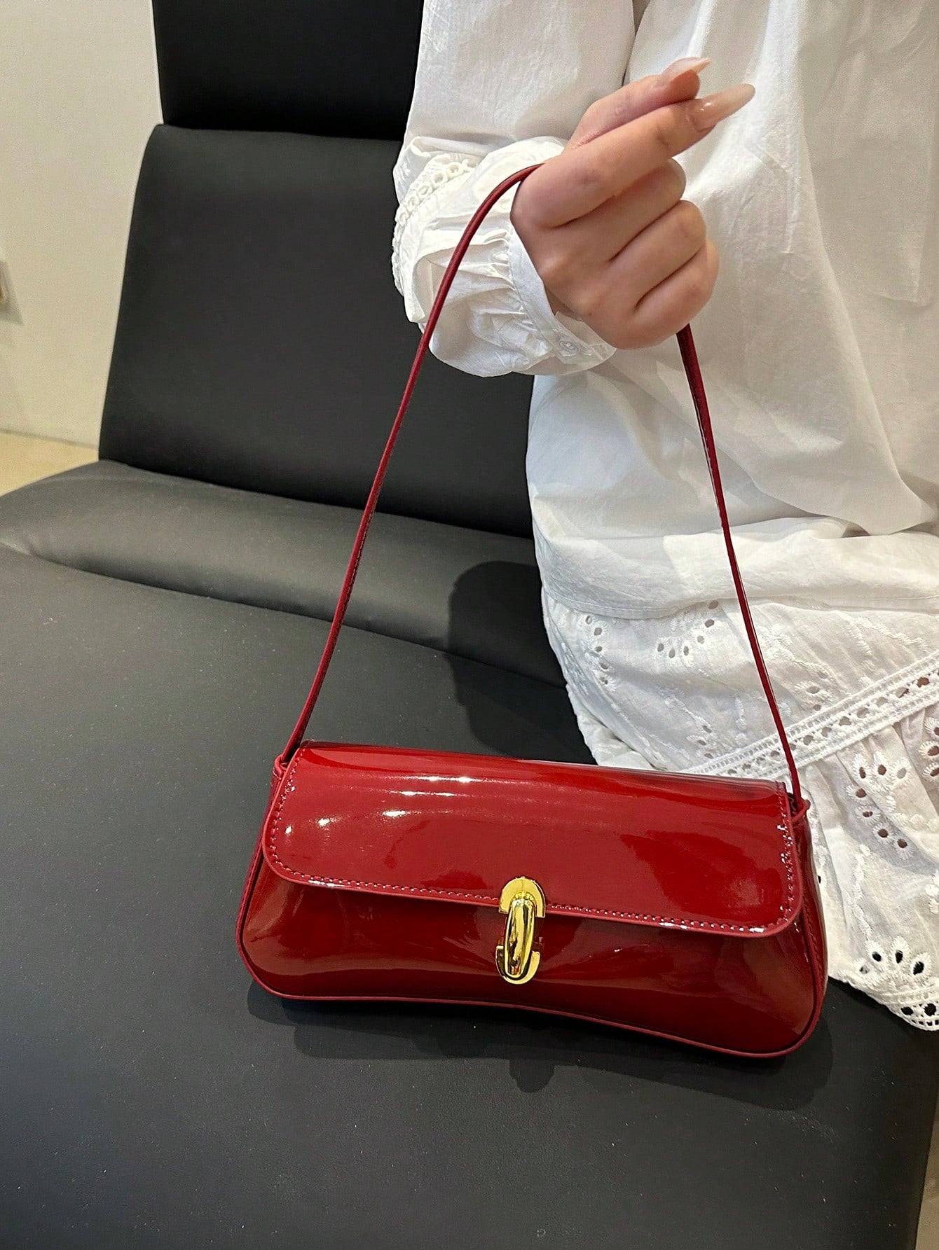 Women's Retro Faux Leather Flap Decor Underarm Shoulder Bag, Suitable For Dates, Outings, Parties And Other Occasions
