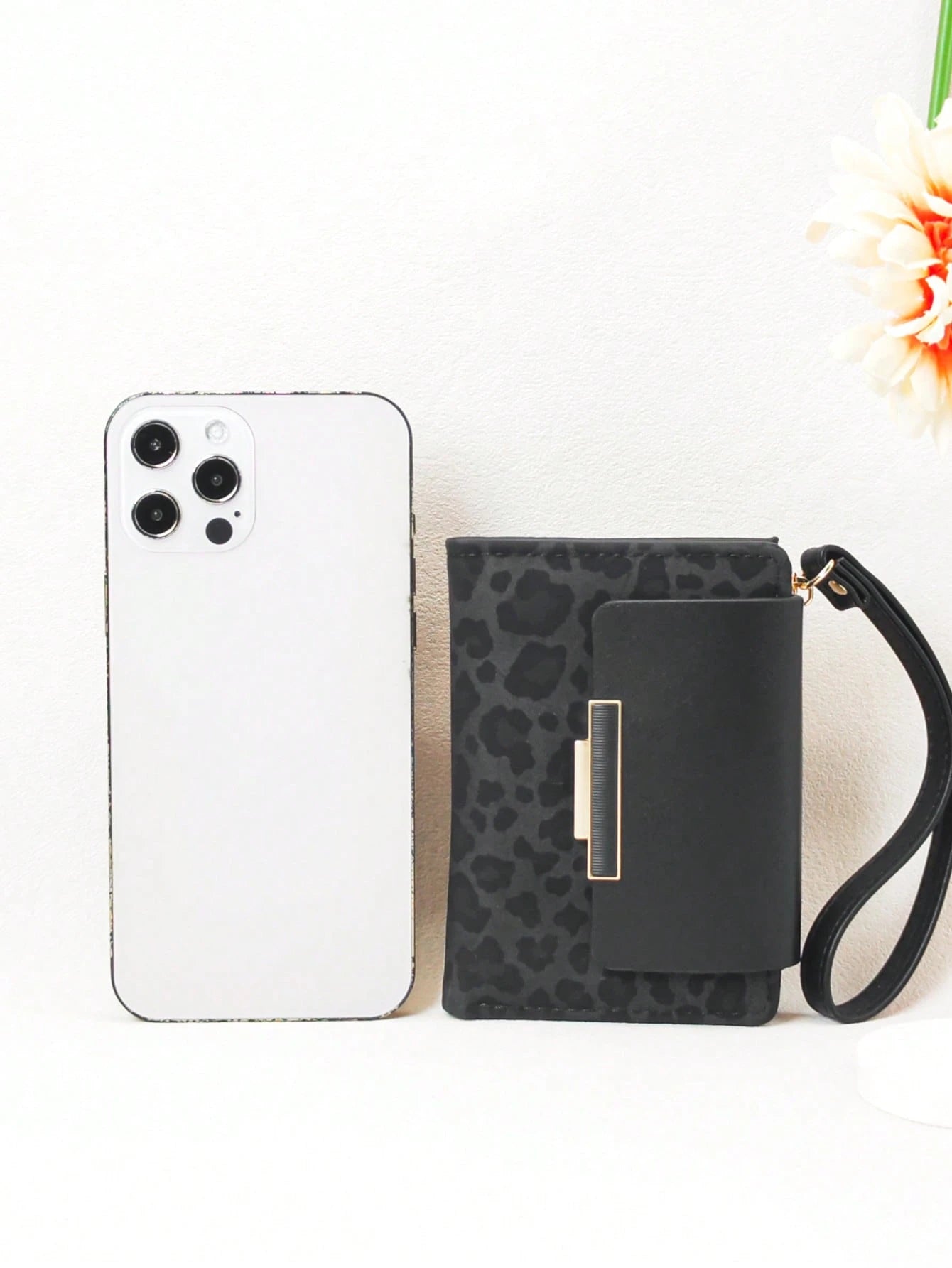 Women's Short Contrast Color Patchwork Wallet, Fashion Leopard Print Multi-Function Card Holder Pouch, Elegant Snap Closure Young Student Large Capacity Zipper Coin Purse, Lightweight Stylish Convenie