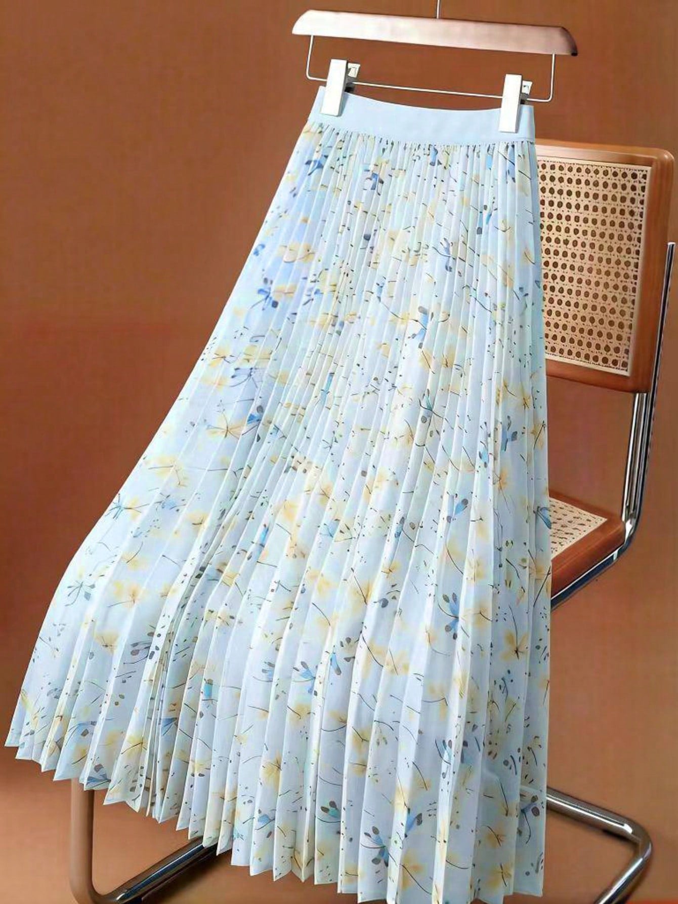 Women's Spring Summer Autumn Floral Mesh Pleated Elegant Romantic A-Line Skirt, Versatile Vacation Travel Piece, Comfortable For Daily Wear, All-Season Spring Summer Autumn