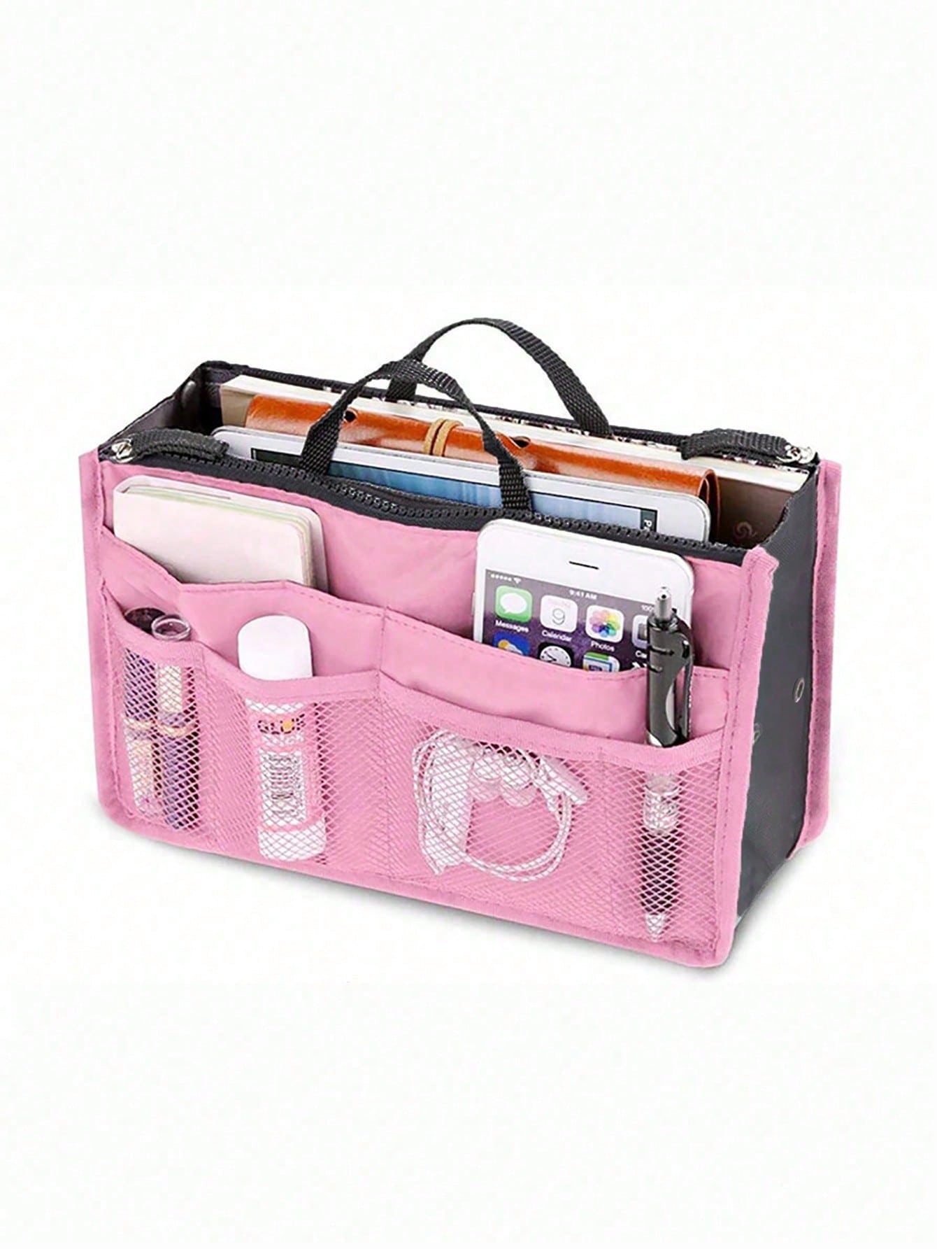 Women Travel Insert Organizer Handbag Purse Large Liner Lady Makeup Cosmetic Bag Female Tote Bag Classic Inner Portable Organizer Makeup Bag Make Up Accessories For Teen Girls Women College Students R