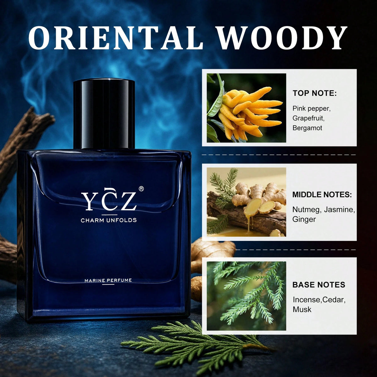 YCZ Men's Cologne 1.7 Oz (50 Ml) – Timeless Gentleman's Fragrance, Long-Lasting Fresh & Captivating Scent, Elegant Daily Wear For Men