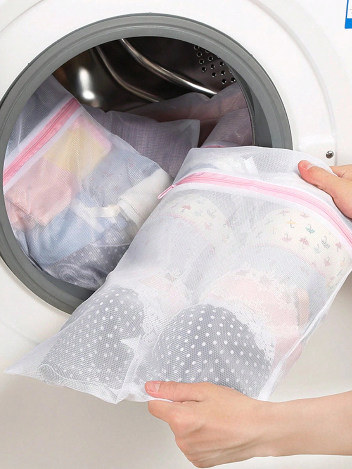 1/2/3pcs Zipper Laundry Mesh Bags, Honeycomb Laundry Bags, Suitable For Clothes, Shirts, Bras, Socks, Underwear, Travel Storage Bags, Summer Tops, Underwear Washing Machine Laundry Bags, Bedroom Laund
