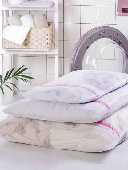 1/2/3pcs Zipper Laundry Mesh Bags, Honeycomb Laundry Bags, Suitable For Clothes, Shirts, Bras, Socks, Underwear, Travel Storage Bags, Summer Tops, Underwear Washing Machine Laundry Bags, Bedroom Laund