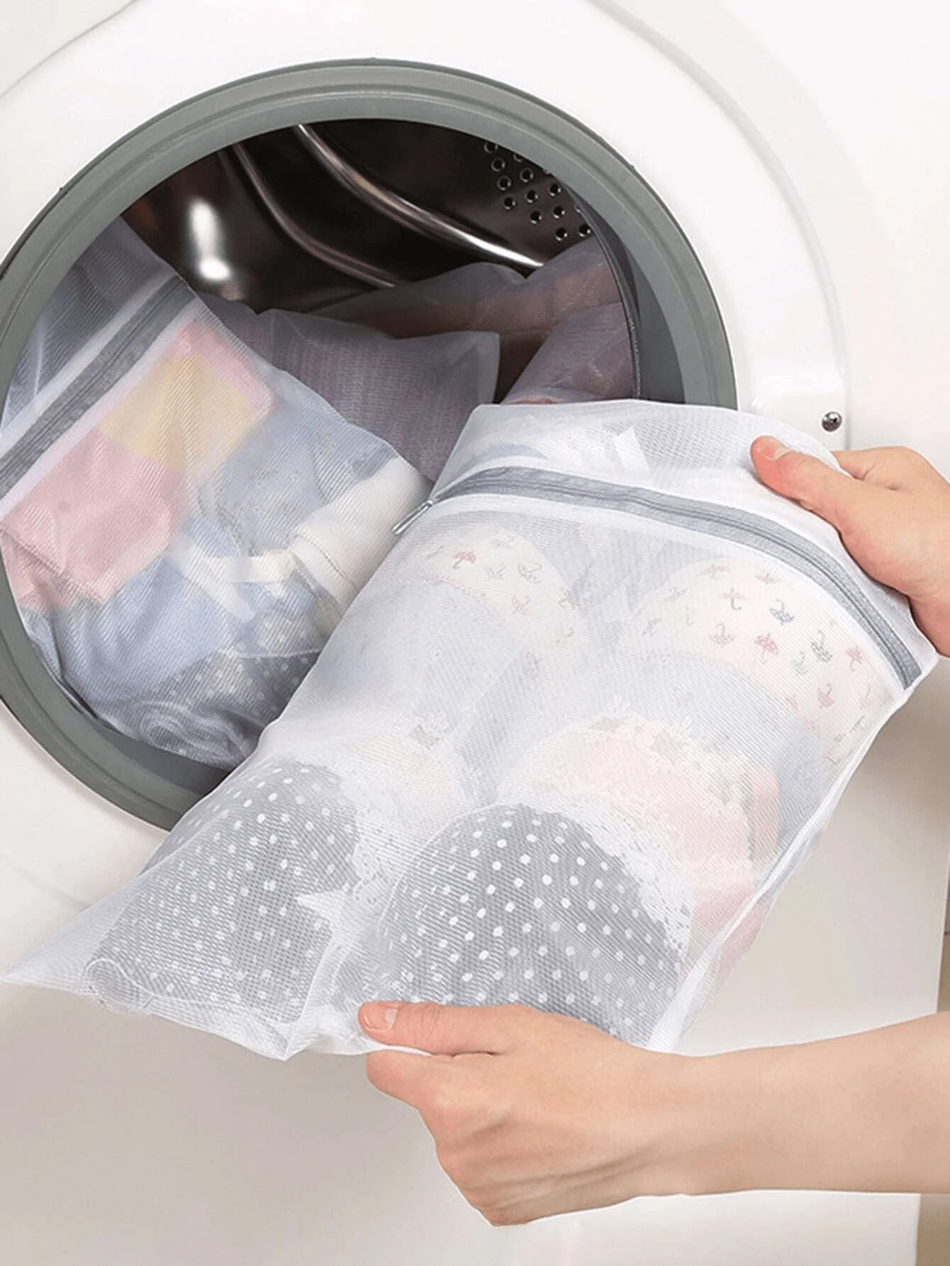 1/2/3pcs Zipper Laundry Mesh Bags, Honeycomb Laundry Bags, Suitable For Clothes, Shirts, Bras, Socks, Underwear, Travel Storage Bags, Summer Tops, Underwear Washing Machine Laundry Bags, Bedroom Laund