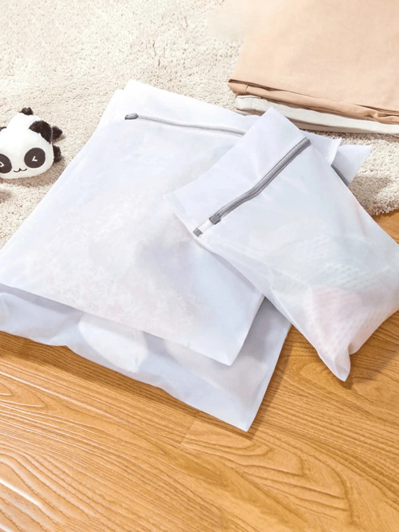 1/2/3pcs Zipper Laundry Mesh Bags, Honeycomb Laundry Bags, Suitable For Clothes, Shirts, Bras, Socks, Underwear, Travel Storage Bags, Summer Tops, Underwear Washing Machine Laundry Bags, Bedroom Laund