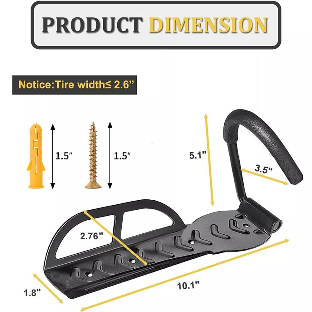 1/2/4Pack Wall Mount Vertical Bike Rack Bicycle Holder Hook Storage Hanger Garage