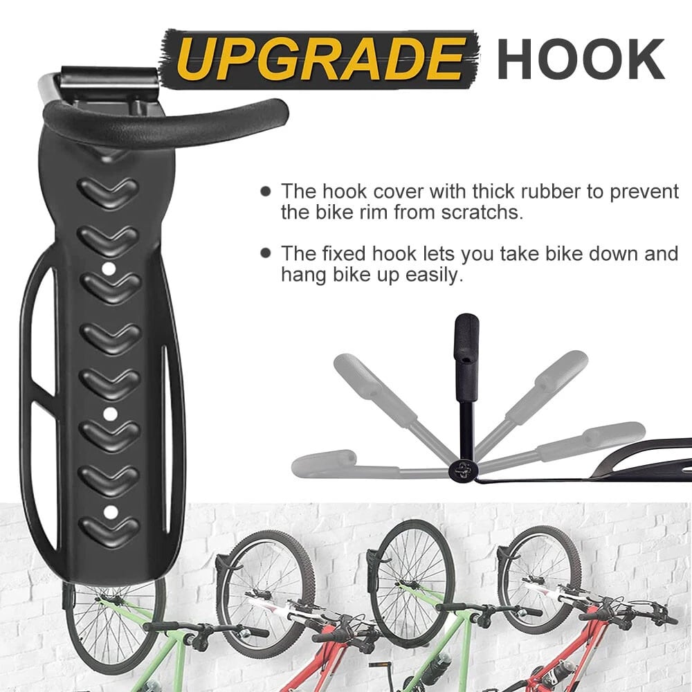 1/2/4Pack Wall Mount Vertical Bike Rack Bicycle Holder Hook Storage Hanger Garage