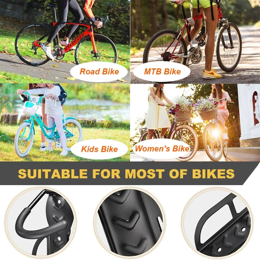 1/2/4Pack Wall Mount Vertical Bike Rack Bicycle Holder Hook Storage Hanger Garage