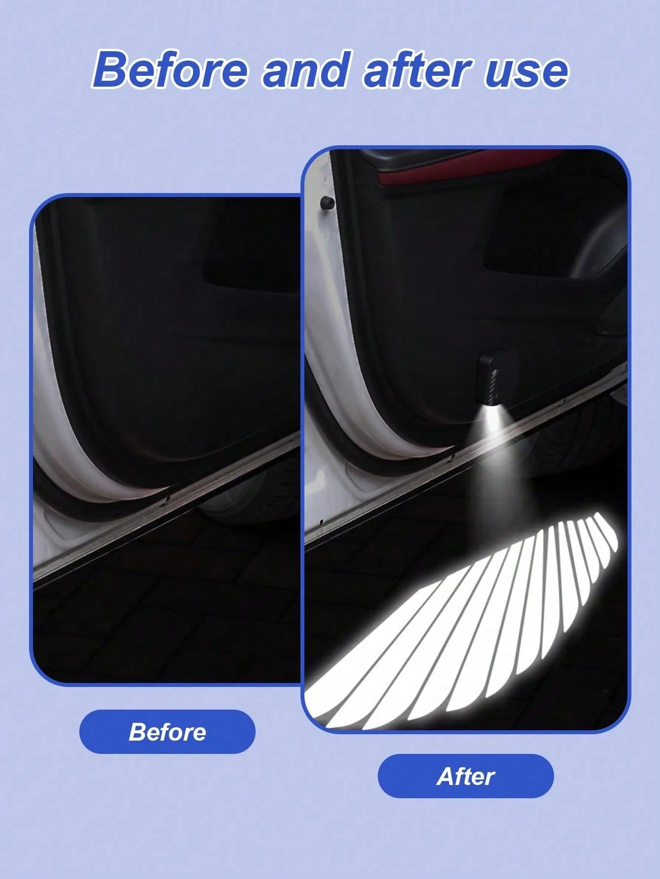 1/2/4pcs Angel Wing Shaped Car Ambient Lights, Giving Your Car Wings, Multiple Patterns (Not Limited To Angel Wings), Instant Install Door Projector, Angel Wings Love Magic Array Smart Induction Ligh