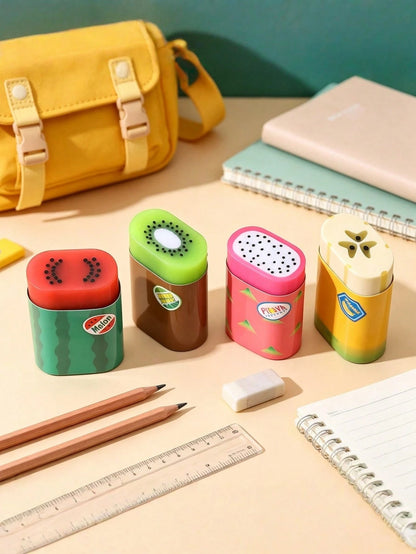 1/2/4pcs Fruit Shaped Erasers, Creative Stationery, Cute Design, Fun Office Supplies, Random Style Cute Small Fruit Erasers, Graduation, Birthday, Seasonal Gifts, Teacher Supplies