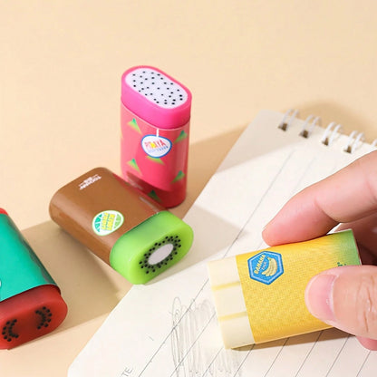 1/2/4pcs Fruit Shaped Erasers, Creative Stationery, Cute Design, Fun Office Supplies, Random Style Cute Small Fruit Erasers, Graduation, Birthday, Seasonal Gifts, Teacher Supplies