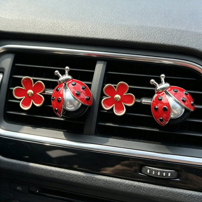 1/2/4pcs Ladybug Car Air Vent Decor, Seven-Star Bug & Daisy Car Vent Clip, Fun Insect Aroma Diffuser Clip, Without Scent Pad