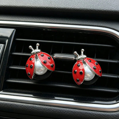 1/2/4pcs Ladybug Car Air Vent Decor, Seven-Star Bug & Daisy Car Vent Clip, Fun Insect Aroma Diffuser Clip, Without Scent Pad