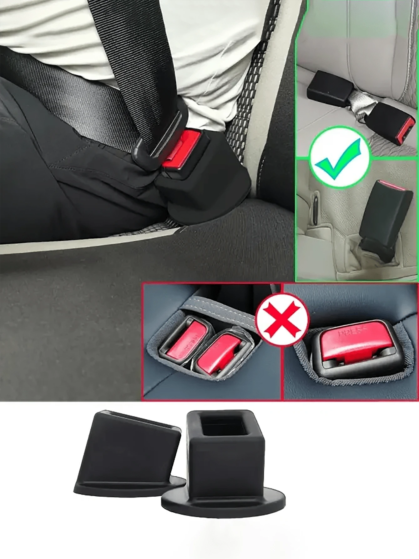 1/2/5 Pcs Silicone Seat Buckle Fasteners, Buckle Holders, Car Seat Belt Slot Fixers, Easy To Reach Car Seat Buckle Reinforcement, Keeps Buckle Upright, Fit Most Car Lock Buckle Holder