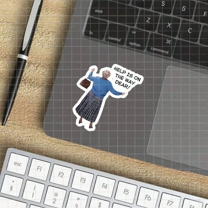 1/2/5Pcs,"Granny'S On The Way: Helpful Support Gag" Sticker,Playful Retro Elder,Suitable For Laptop, Water Bottle, Tumbler, Phone Case, Car Window, Plastic, Glass, Metal, And Ceramic Surfaces