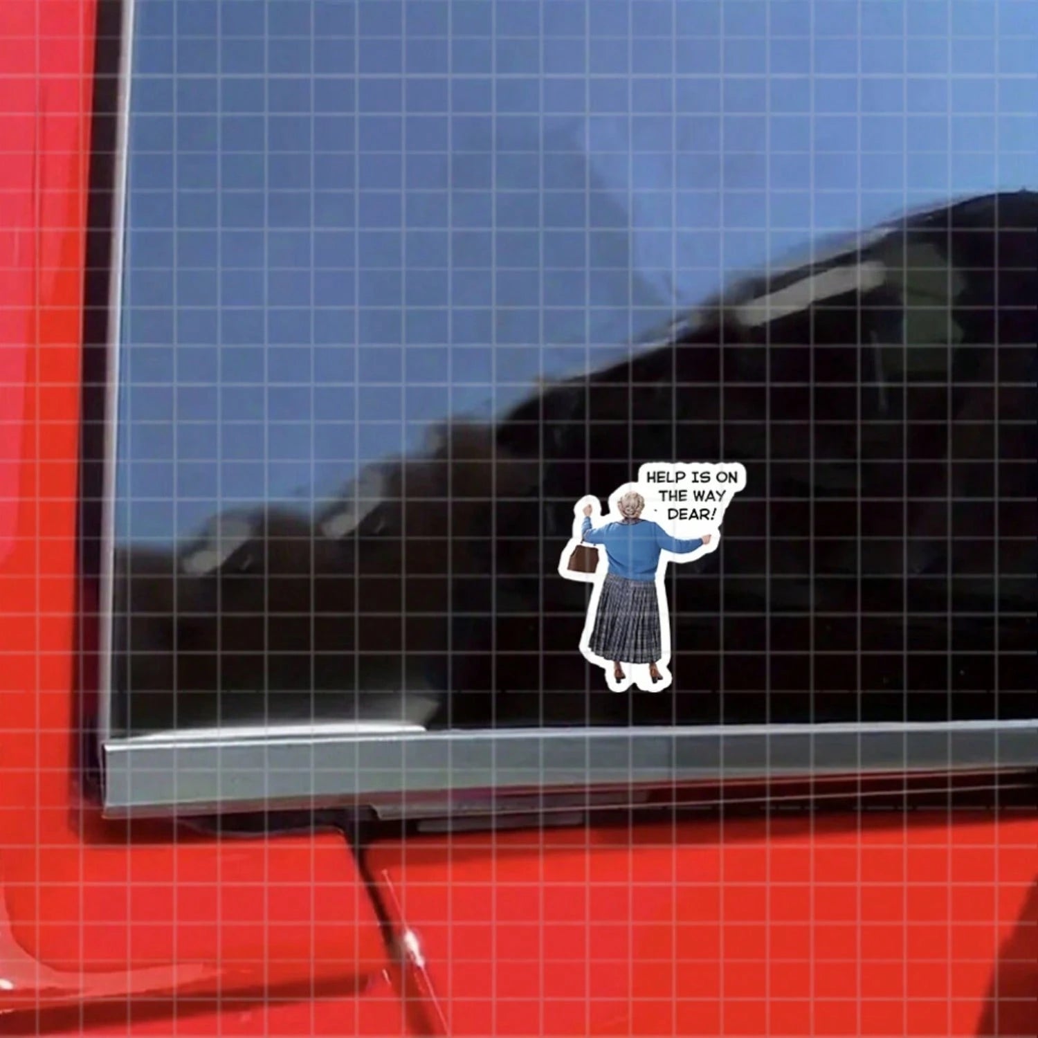 1/2/5Pcs,"Granny'S On The Way: Helpful Support Gag" Sticker,Playful Retro Elder,Suitable For Laptop, Water Bottle, Tumbler, Phone Case, Car Window, Plastic, Glass, Metal, And Ceramic Surfaces