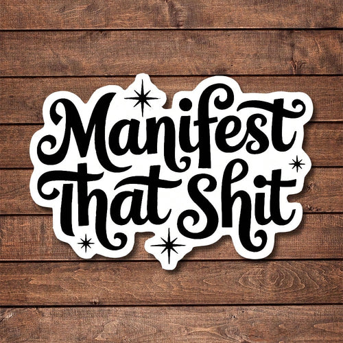 1/2/5pcs Manifest That Vinyl Sticker| Fun And Quirky Vinyl Decal For Planners, Journals, And Laptops| Cute And Mindful Design For Meditation, Wellness Enthusiasts, And Book Lovers|, Artsy, Positiv