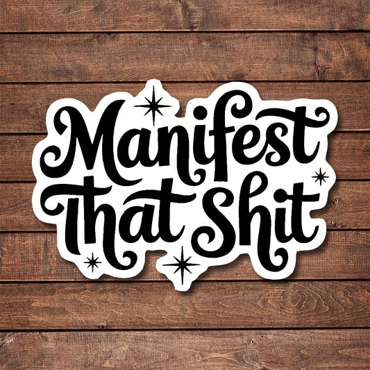 1/2/5pcs Manifest That Vinyl Sticker| Fun And Quirky Vinyl Decal For Planners, Journals, And Laptops| Cute And Mindful Design For Meditation, Wellness Enthusiasts, And Book Lovers|, Artsy, Positiv