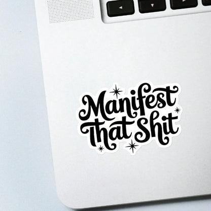 1/2/5pcs Manifest That Vinyl Sticker| Fun And Quirky Vinyl Decal For Planners, Journals, And Laptops| Cute And Mindful Design For Meditation, Wellness Enthusiasts, And Book Lovers|, Artsy, Positiv