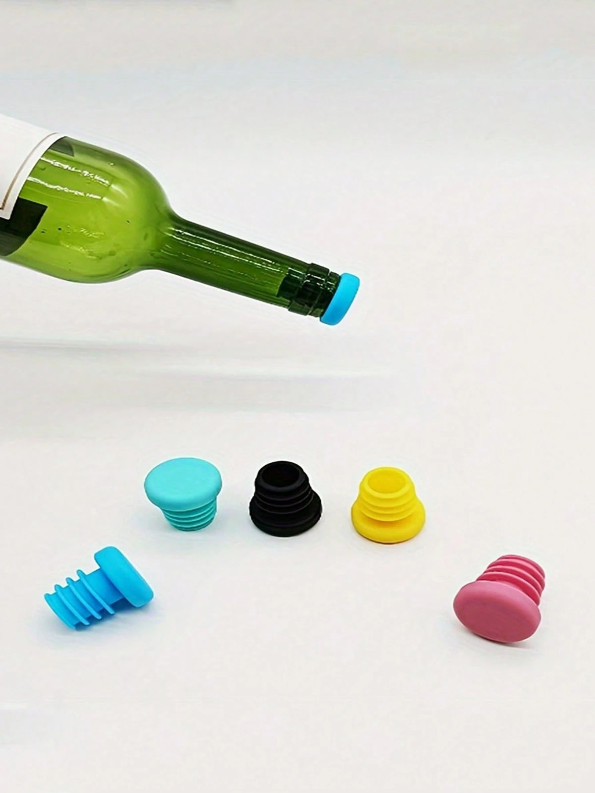 1/2/5pcs Simple & Easy To Use Silicone Wine Stopper, Silicone Wine Beer Bottle Stopper Champagne Drink Sealer Plug,Reusable Silicone Wine Cork, Suitable For Bottles Of Wine, Beer, Champagne, For Dis
