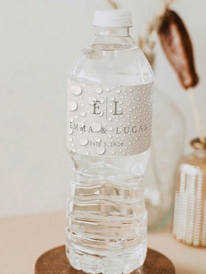 1/20/40pcs Wedding Customized Water Bottle Stickers, Personalized Customizable Text Stickers, PVC Waterproof, Suitable For Wedding, Gathering, Party Decoration, Wine Bottles, Ideal Gift For Groom, Bri
