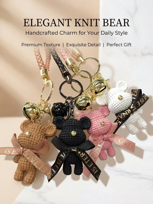 1/2pcs Bear Pendant Keychain, Mechanical Bear Key Ring, Unisex, Cartoon Fashion Creative Key Ring, Suitable For Car, Bag Decoration, Gift