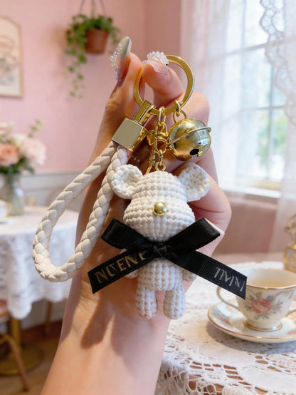 1/2pcs Bear Pendant Keychain, Mechanical Bear Key Ring, Unisex, Cartoon Fashion Creative Key Ring, Suitable For Car, Bag Decoration, Gift