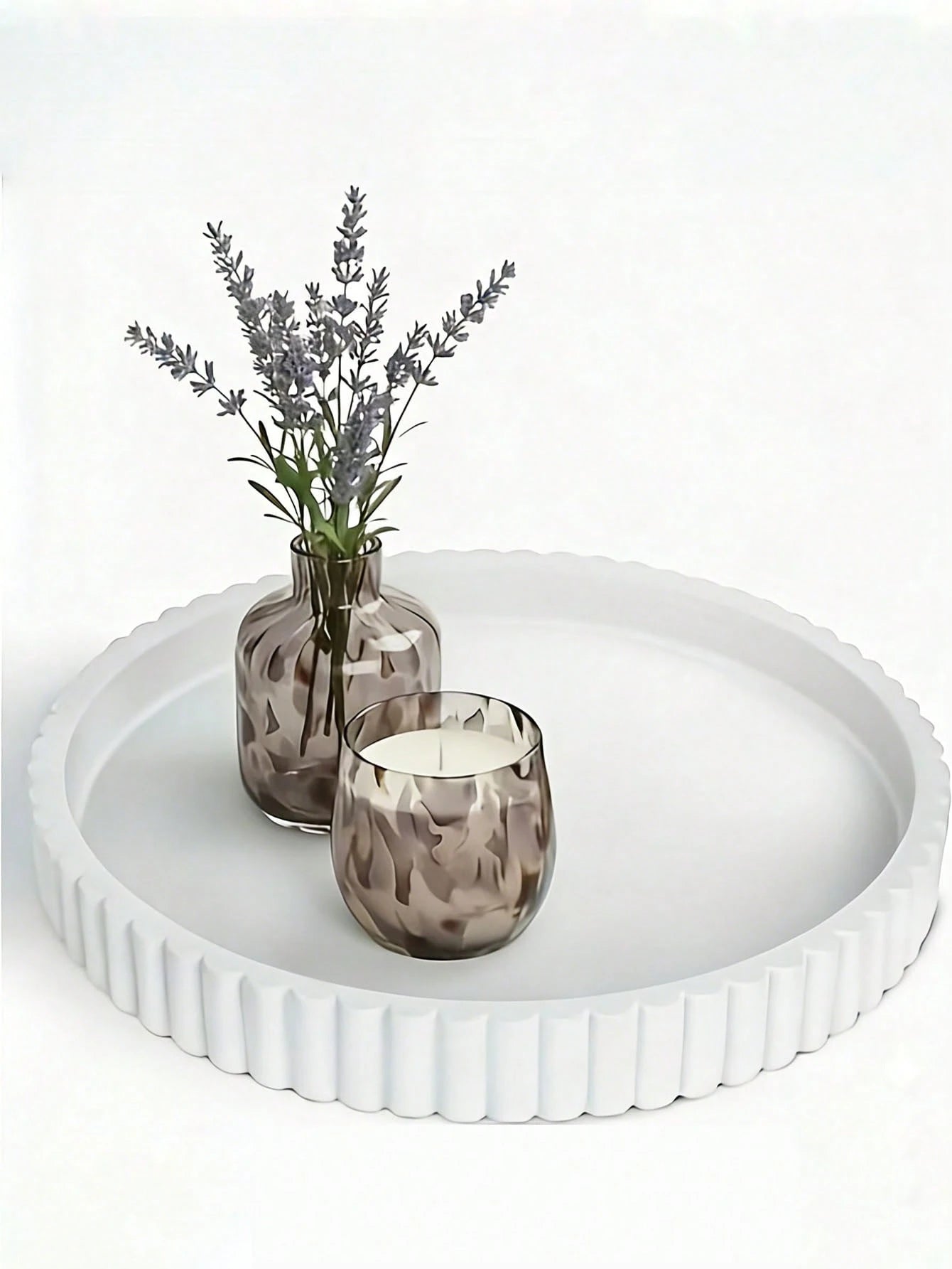 1/2pcs Round Vanity Storage Tray, Countertop Soap Dispenser Tray, Bathroom Countertop Tray, Hand Soap Shampoo Perfume Storage Tray, Jewelry Display Tray, For Daily Accessories And Decor Storage Tray