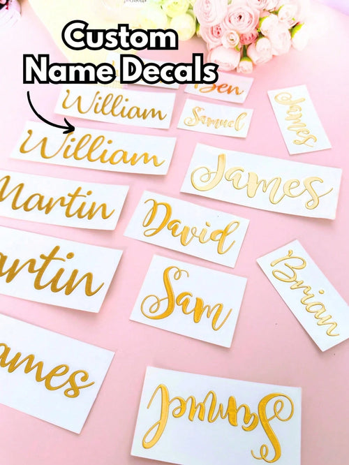 1/3/5 Pcs Personalized Name Stickers, Custom Text Glitter Name Stickers, Suitable For Water Bottles, Lunch Boxes, Wedding Party Stickers, Back-To-School Season, Daily Use, Halloween, Teacher's Day, Ch