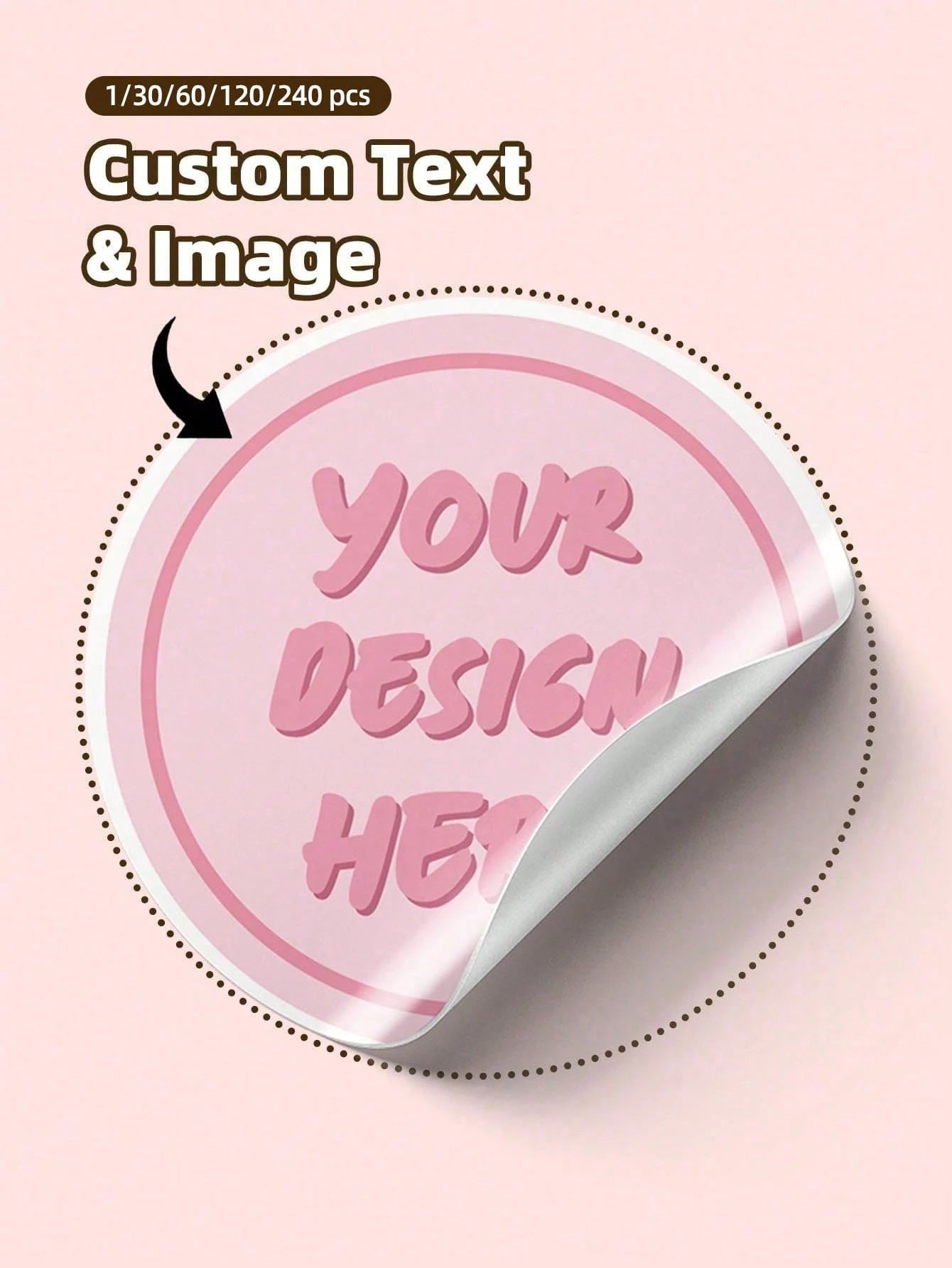 1/30/60/120/240pcs Customizable Labels- Personalized Text And Image Stickers, Including Custom Thank You Labels, Sealing Stickers, No-Iron, Colorful Decorative Custom Stickers, Perfect For Men, Women