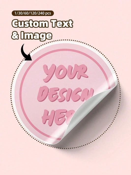 1/30/60/120/240pcs Customizable Labels- Personalized Text And Image Stickers, Including Custom Thank You Labels, Sealing Stickers, No-Iron, Colorful Decorative Custom Stickers, Perfect For Men, Women