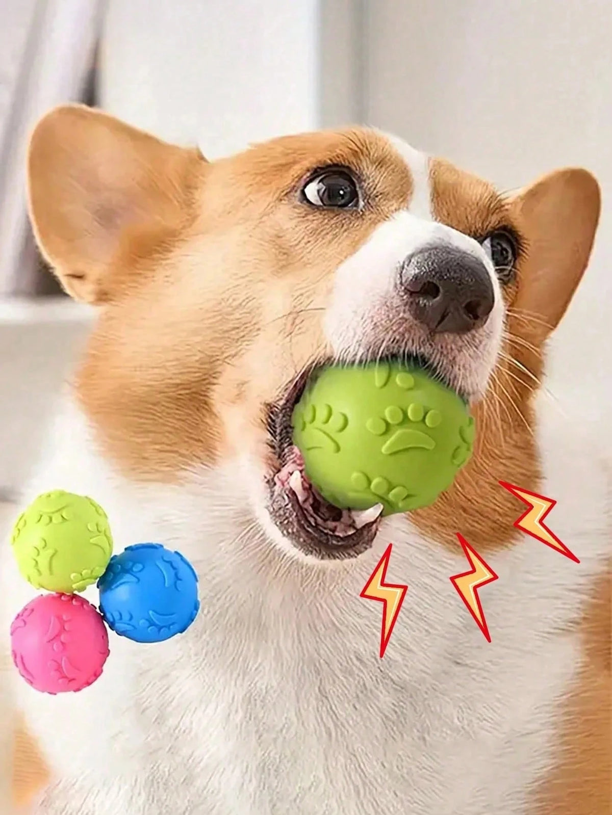 1/3pcs Natural Latex Rubber Squeaky Ball Dog Toys- (Paw Shaped) Suitable For Small To Medium Dogs & Puppies| Durable, Cute Puppy Paw Design, For Playing, Fetching, Chewing| Relieve Separation Anxie