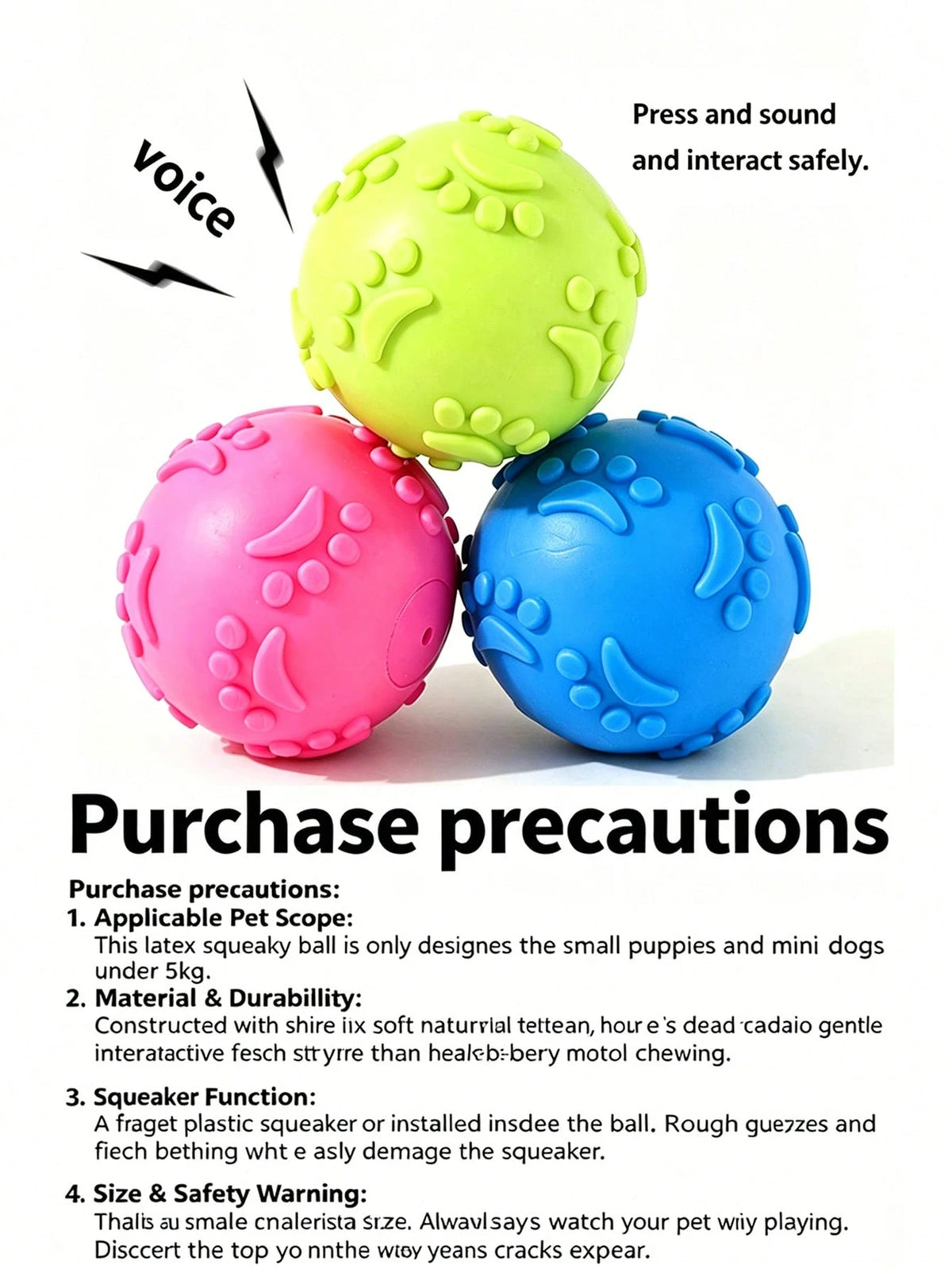 1/3pcs Natural Latex Rubber Squeaky Ball Dog Toys- (Paw Shaped) Suitable For Small To Medium Dogs & Puppies| Durable, Cute Puppy Paw Design, For Playing, Fetching, Chewing| Relieve Separation Anxie