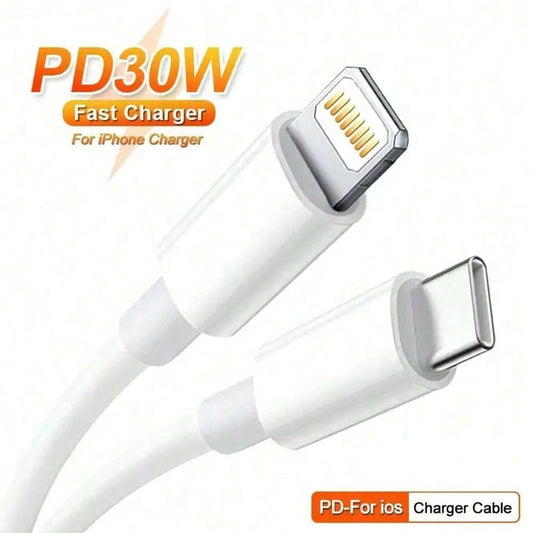 1-3pcs PD 30W Fast Charging 6.6ft/200cm High-Efficiency Data Transfer Fast Charging Cable Compatible With IPhone 14 Pro Max/14 Pro/14 Plus/14/13/12/11/XS/XR/8/7/6/ Series Fast Charging Cable