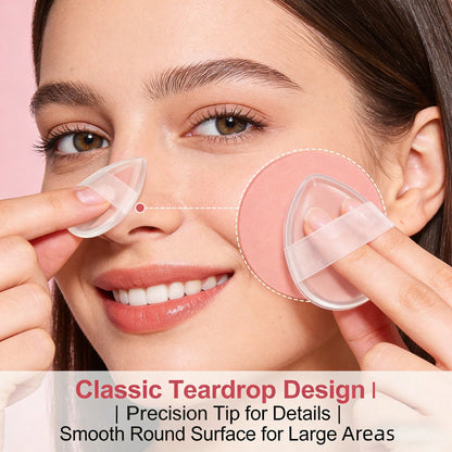 1/3pcs Silicone Makeup Tools, Foundation Puff, Concealer Puff And Brush, Elastic, Easy To Clean, Perfect For Beginners, Especially For Oil Control In Summer. Essential For Makeup Lovers