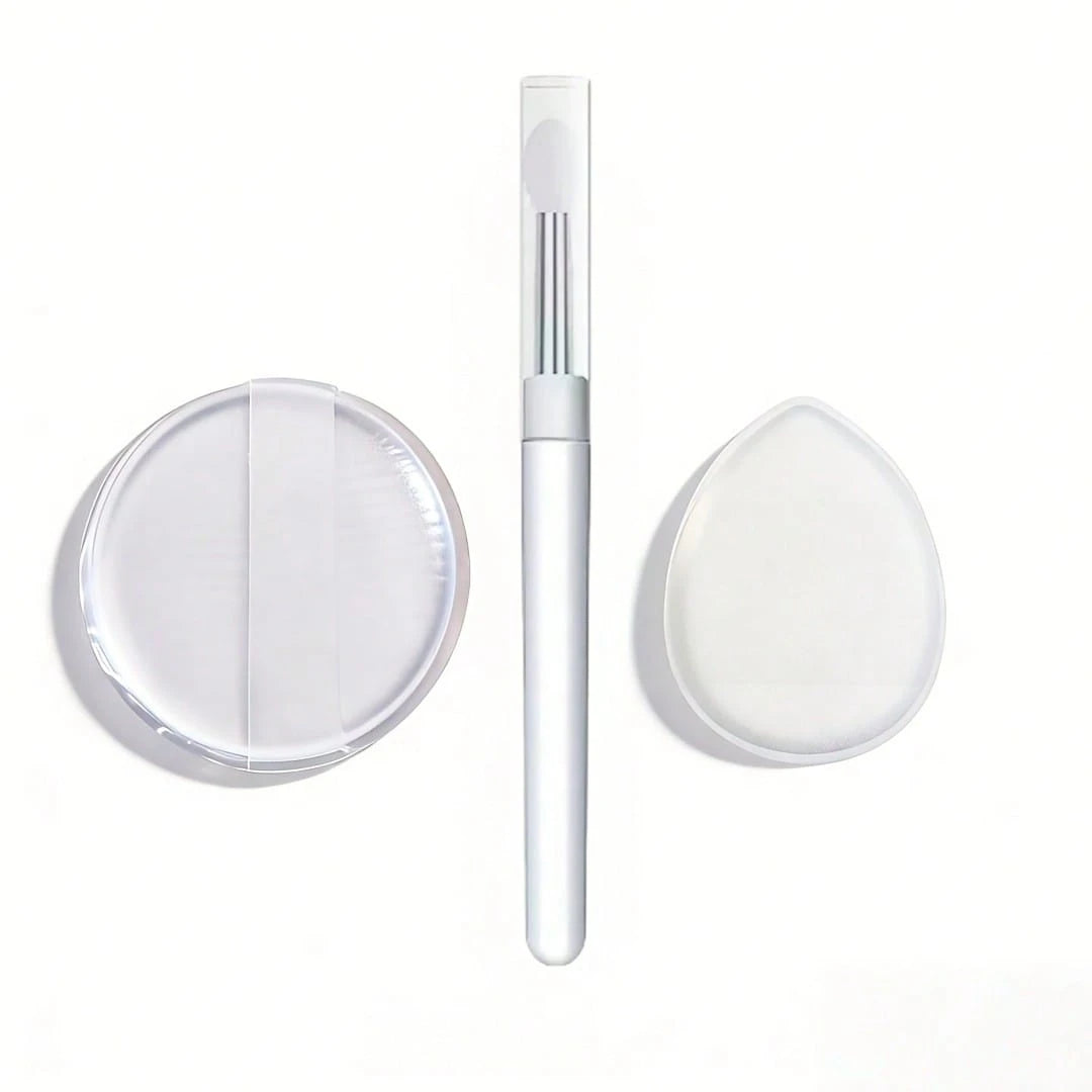 1/3pcs Silicone Makeup Tools, Foundation Puff, Concealer Puff And Brush, Elastic, Easy To Clean, Perfect For Beginners, Especially For Oil Control In Summer. Essential For Makeup Lovers