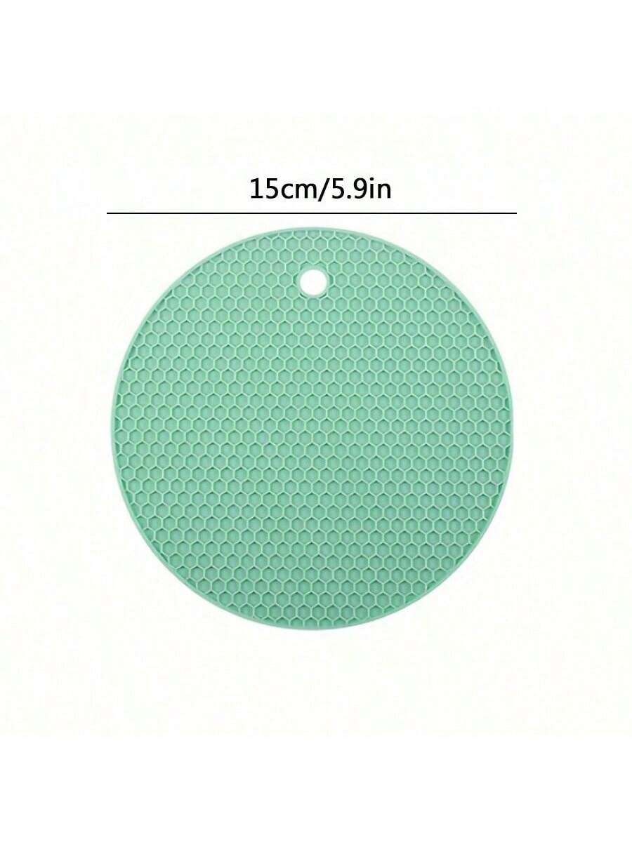 1/4pcs Multifunctional Round Heat Resistant Silicone Mat Cup Coasters Non-Slip Pot Holder Table Placemat Restaurant Accessories Tool
