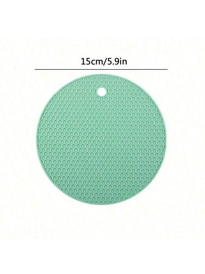 1/4pcs Multifunctional Round Heat Resistant Silicone Mat Cup Coasters Non-Slip Pot Holder Table Placemat Restaurant Accessories Tool