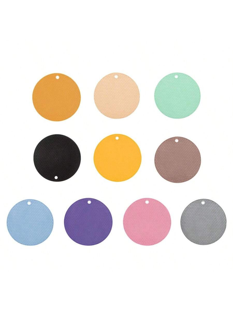 1/4pcs Multifunctional Round Heat Resistant Silicone Mat Cup Coasters Non-Slip Pot Holder Table Placemat Restaurant Accessories Tool