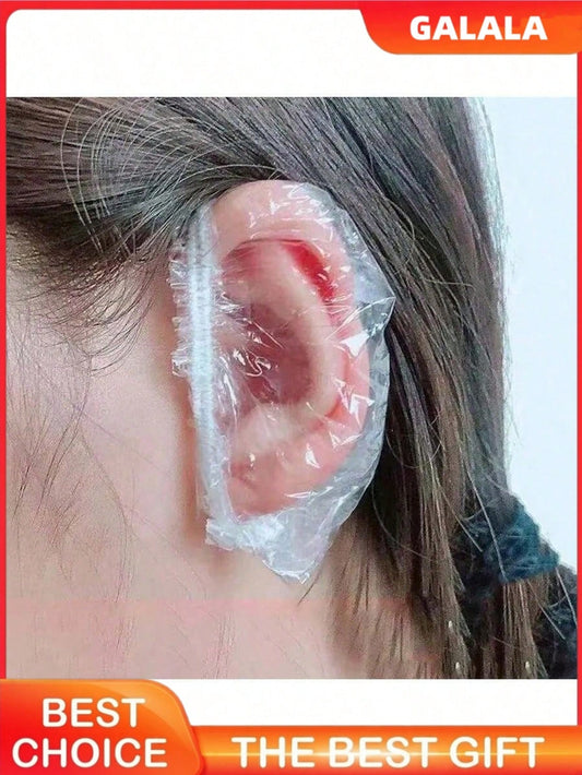 1/5/10/100/200pcs Transparent Bath Ear Covers, Waterproof Elastic Ear Covers, Thickened Large Size High Elastic Ear Covers, For Bathing And Hair Care, Convenient For Travel, Home Bathroom Decor, Autum
