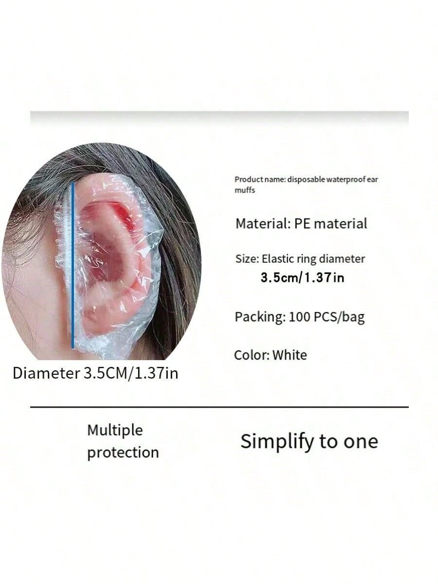1/5/10/100/200pcs Transparent Bath Ear Covers, Waterproof Elastic Ear Covers, Thickened Large Size High Elastic Ear Covers, For Bathing And Hair Care, Convenient For Travel, Home Bathroom Decor, Autum