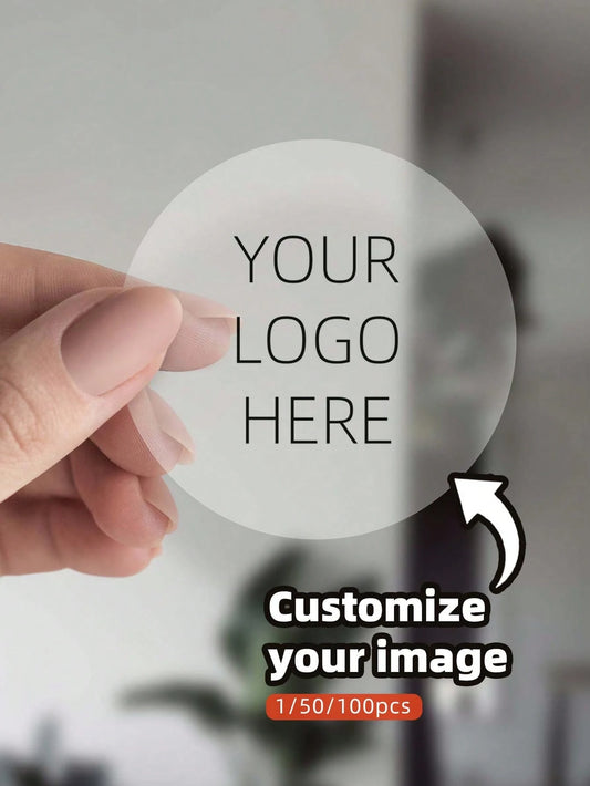 1/50/100pcs Customized Stickers, Personalized Business Labels, Custom Logos, Wedding Birthday Baptism Stickers, Design Your Own Stickers, Suitable For Students, Office Workers, Schools, Homes, Ideal G