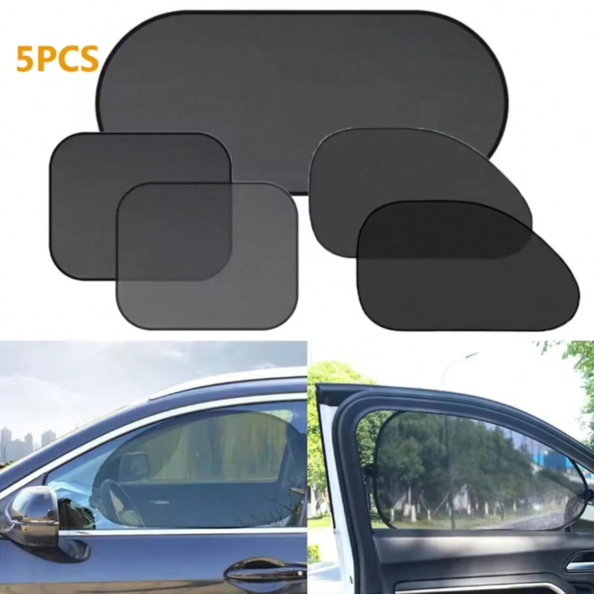 1-5Pcs Universal Car Sunshades Cover Foldable Auto Side Window Rear Windscreen Mesh Sunshade Cover Car Windshield Rear Cover Car Rear Glass Shade