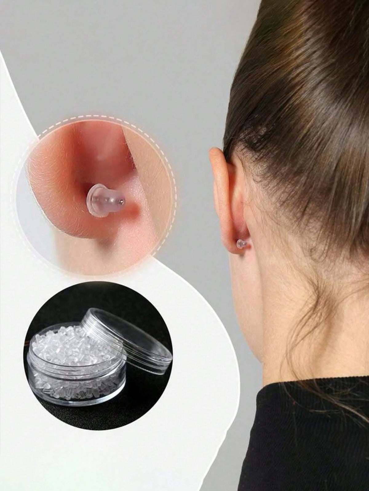1 Box About 100 Silicone Earring Backs Plug Soft Clear Earring Backings For Studs Hypoallergenic Rubber Earrings Backs Stopper Replacement
