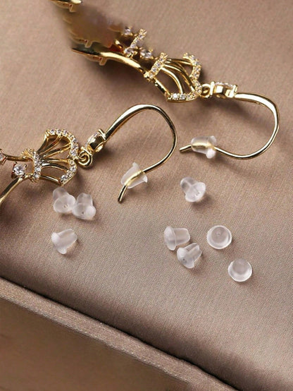 1 Box About 100 Silicone Earring Backs Plug Soft Clear Earring Backings For Studs Hypoallergenic Rubber Earrings Backs Stopper Replacement