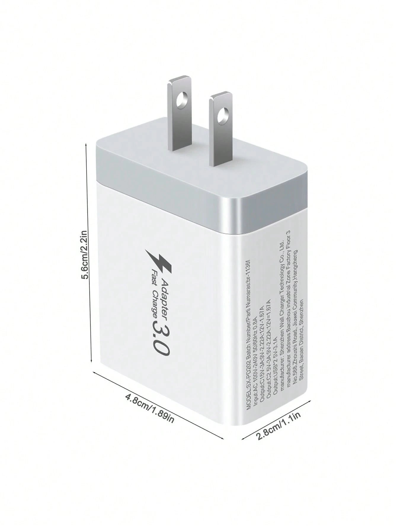 1 Charger, Fast Charger 4 Ports [1xUSB-C+3xUSB-A]| PD3.0 And QC3.0 20W Smart Charging, Supports Multiple Devices To Meet Home Charging Needs, And Office Desktop Mobile Phone Charger Multi-Port Versio