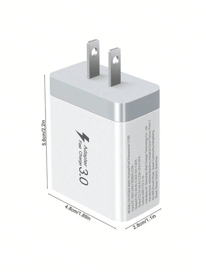 1 Charger, Fast Charger 4 Ports [1xUSB-C+3xUSB-A]| PD3.0 And QC3.0 20W Smart Charging, Supports Multiple Devices To Meet Home Charging Needs, And Office Desktop Mobile Phone Charger Multi-Port Versio