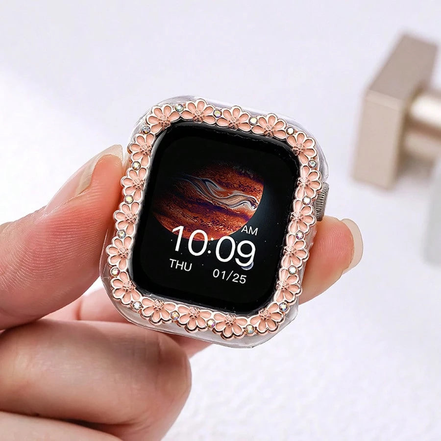 1 Daisy Hollow Design Watch Case Compatible With Apple Watch Series 11/10/SE/9/8/7/6/5/4/3/2/1, Suitable For Men And Women
