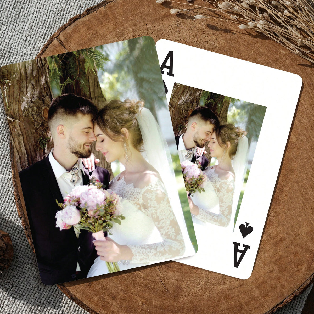 1 Deck 54pcs Custom Photo Playing Cards, Personalized Poker Cards With Photo, Custom Couple Picture Playing Cards, Personalized Wedding, Birthday, Anniversary Gift, Unique Engagement Party Cards