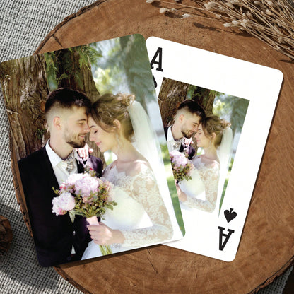 1 Deck 54pcs Custom Photo Playing Cards, Personalized Poker Cards With Photo, Custom Couple Picture Playing Cards, Personalized Wedding, Birthday, Anniversary Gift, Unique Engagement Party Cards